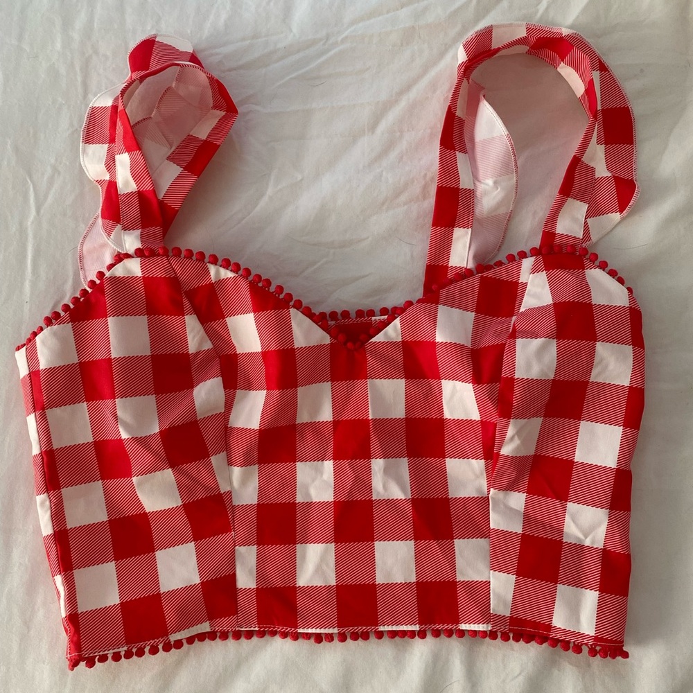 Sugar Thrillz Gingham Crop Top